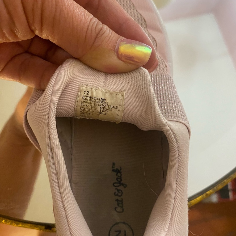 Girls pink pull on Cat & Jack Pink Sneakers Gently used but in good condition.